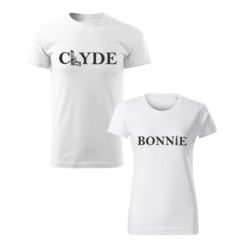 Párová trička s potiskem Bonnie a Clyde